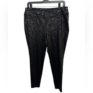 New Directions Studio Faux Leather Print Leggings Size Large
